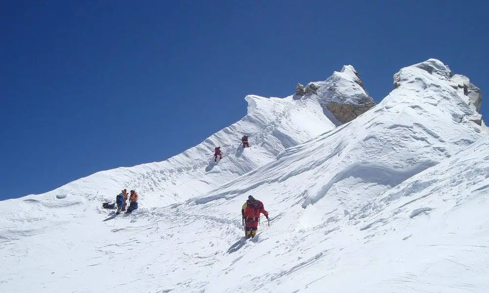 The two different summit of Mt Manaslu taken from third summit