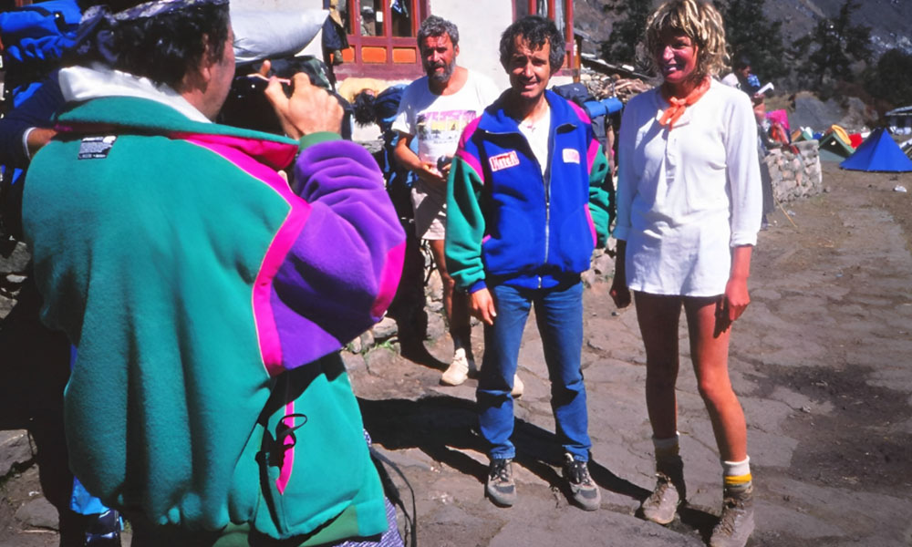 1988 - Lydia and Marc Batard, after climbing Everest. 