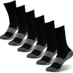 FOOTPLUS Copper Hiking Socks, Unisex Cushioned Sole Arch Support Athletic Crew Running Compression Socks