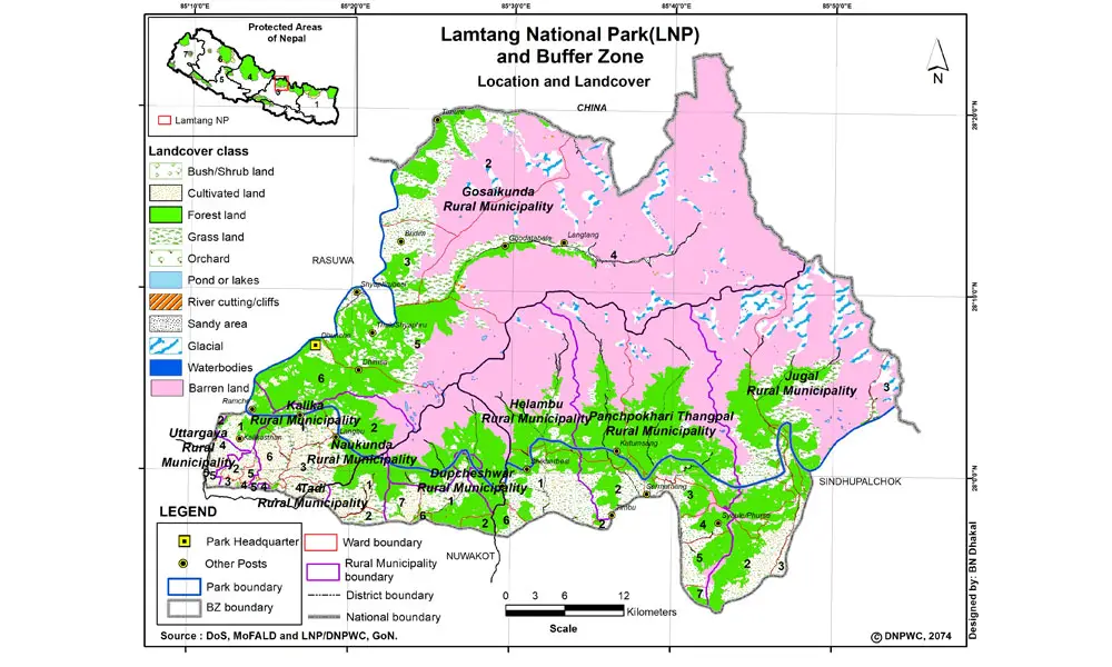Langtang National Park map