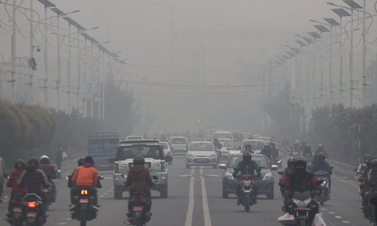Pollution and roads in Kathmandu
