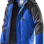 TREKEK Men's Winter Ski Jacket Warm Fleece Waterproof Outdoor Mountain Hiking Windbreaker Hooded Snow Rain Coat