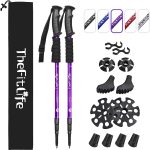 TheFitLife Nordic Walking Trekking Poles - 2 Sticks with Anti-Shock and Quick Lock System, Telescopic, Collapsible, Ultralight for Hiking, Camping, Mountaining, Backpacking, Walking, Trekking