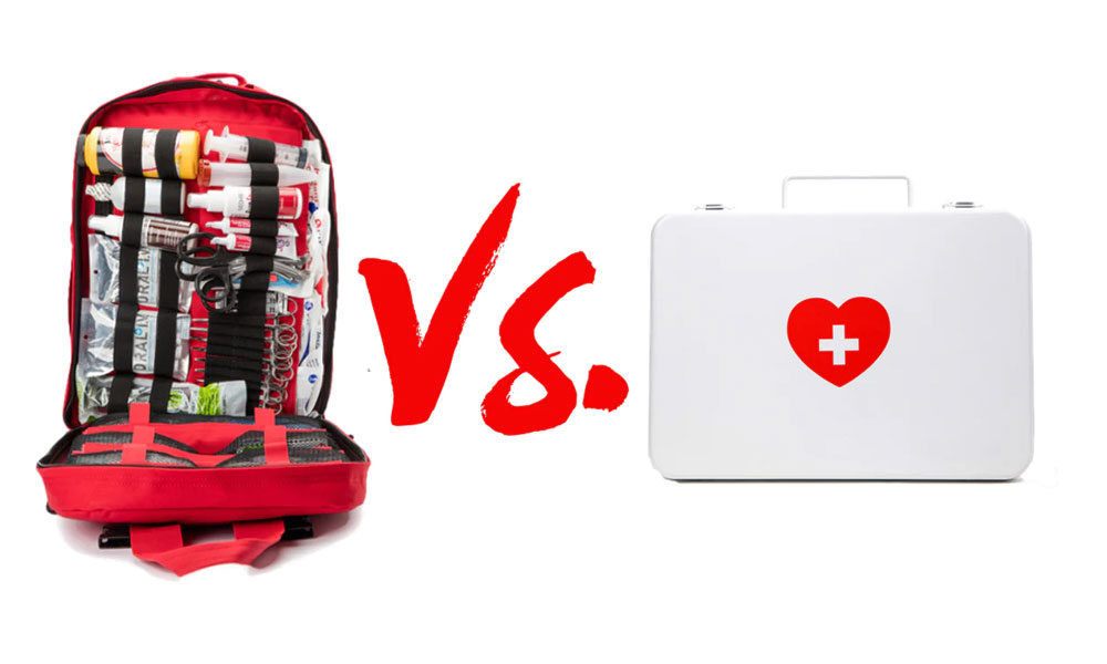 What is the difference between a first aid kit and a medical kit