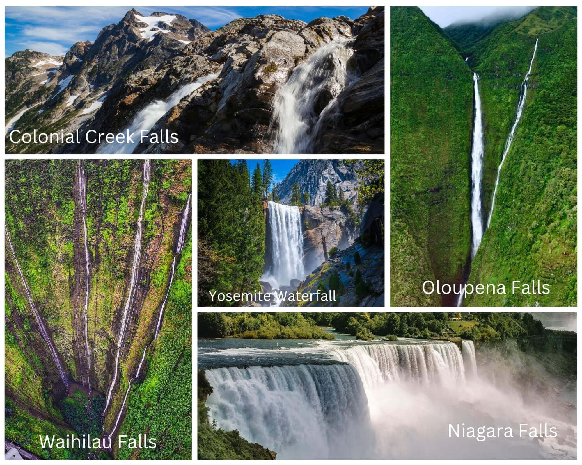 5 Waterfalls In North american Continent