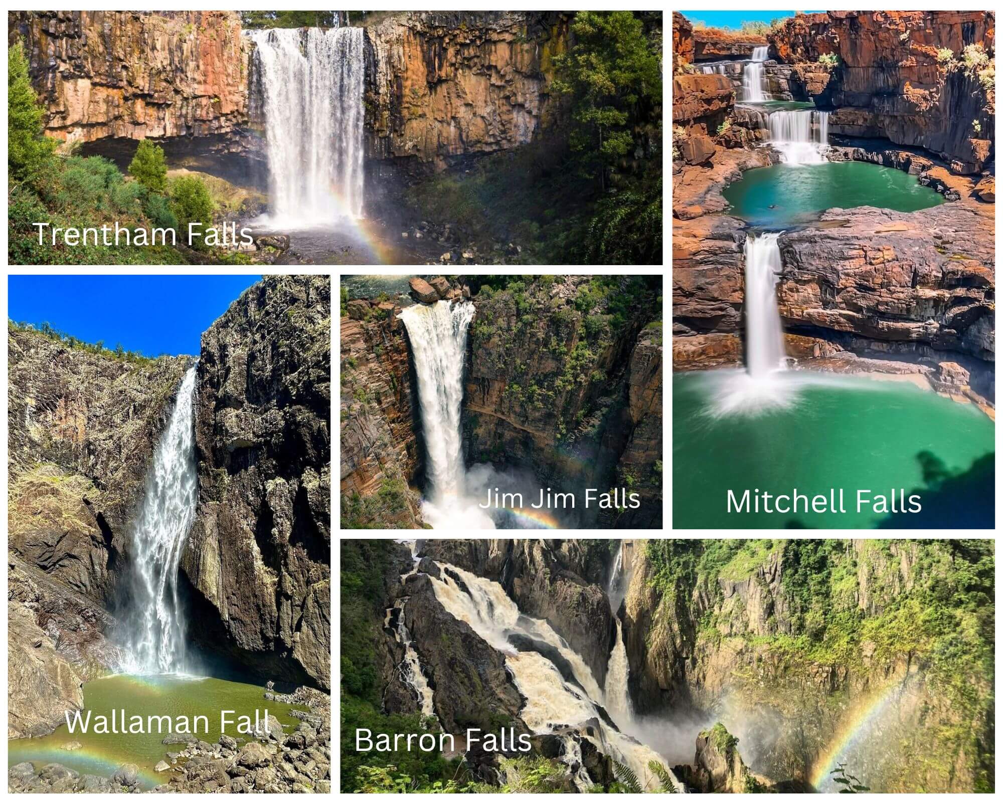  5 waterfalls in australia continent