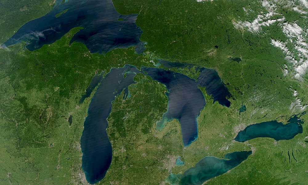 Geographical formation of Great Five Lakes