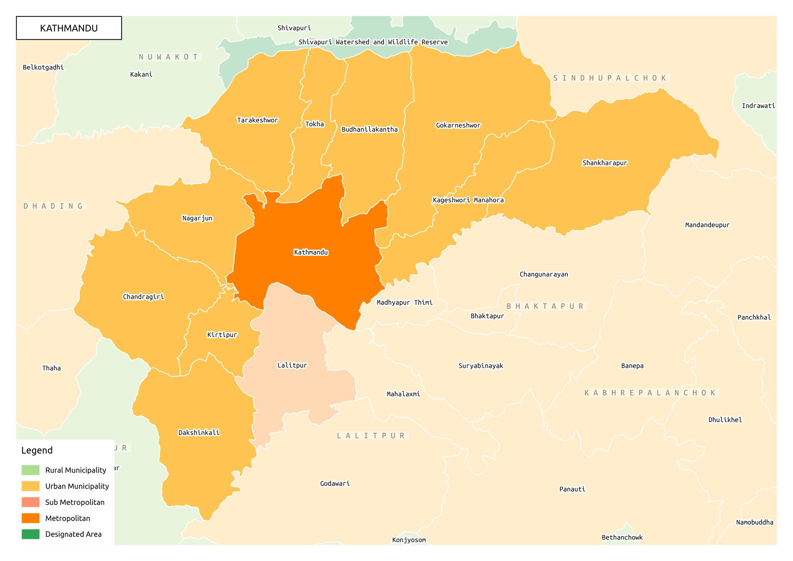 Kathmandu in Map 