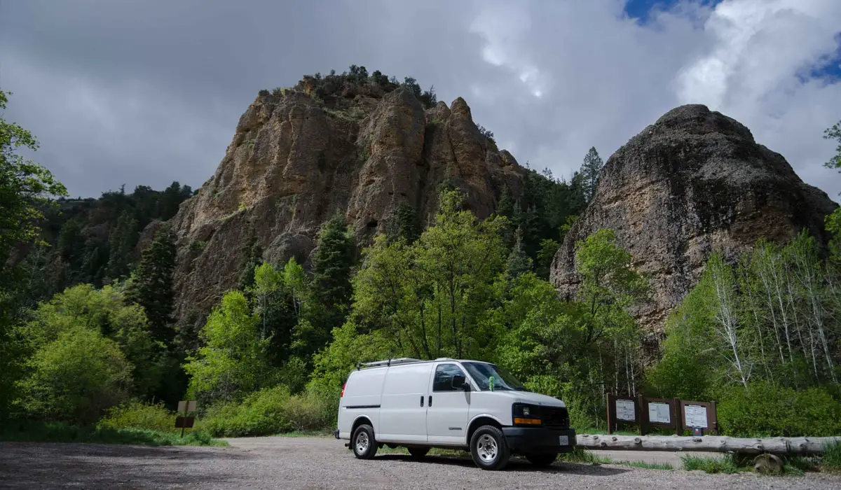 Parking in the Maple Canyon Utah